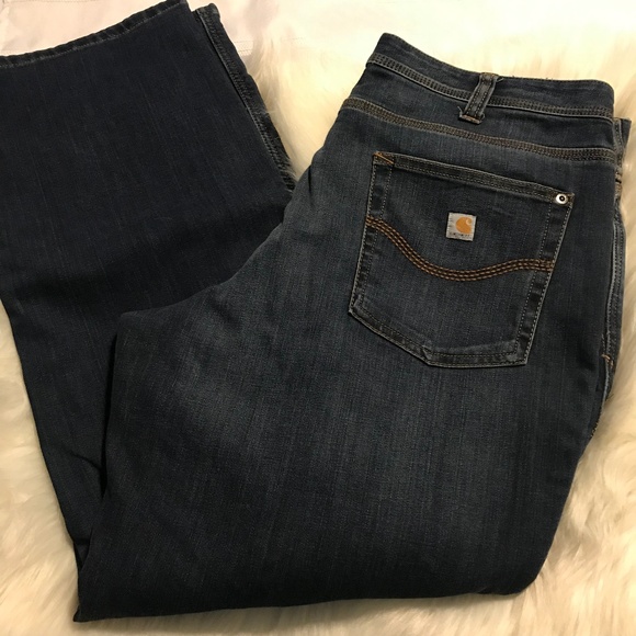 Carhartt Denim - Carhartt Dark Blue Bootcut Jeans Size 14 Short